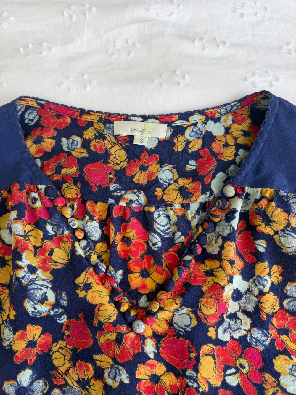 Porridge x Anthropologie 100% Silk Floral Blouse